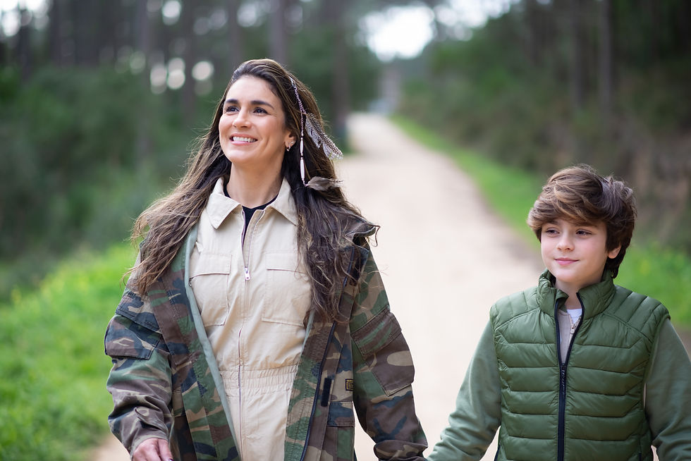 happy-mother-son-walking-forest-dark-haired-wo-boy-coats-walking-cloudy-day-family-nature-