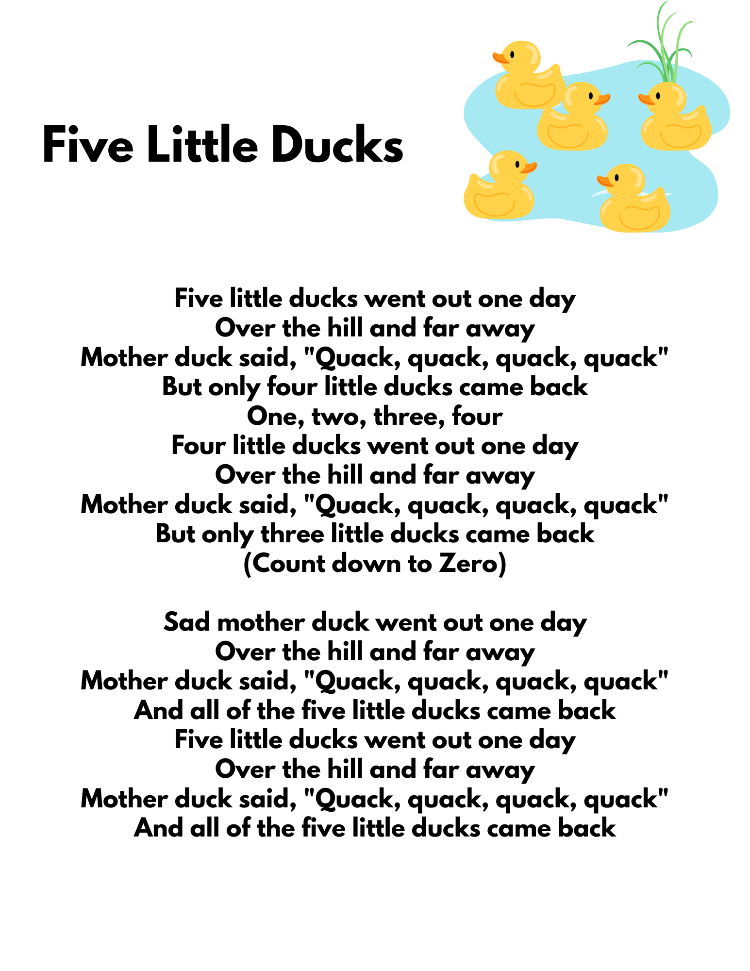 Five Little Ducks Felt Board Story