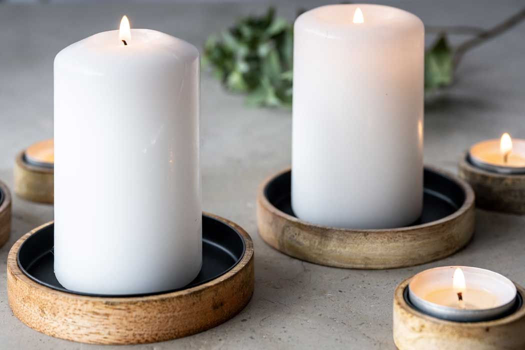 Mango Wood Pillar Candle Holder