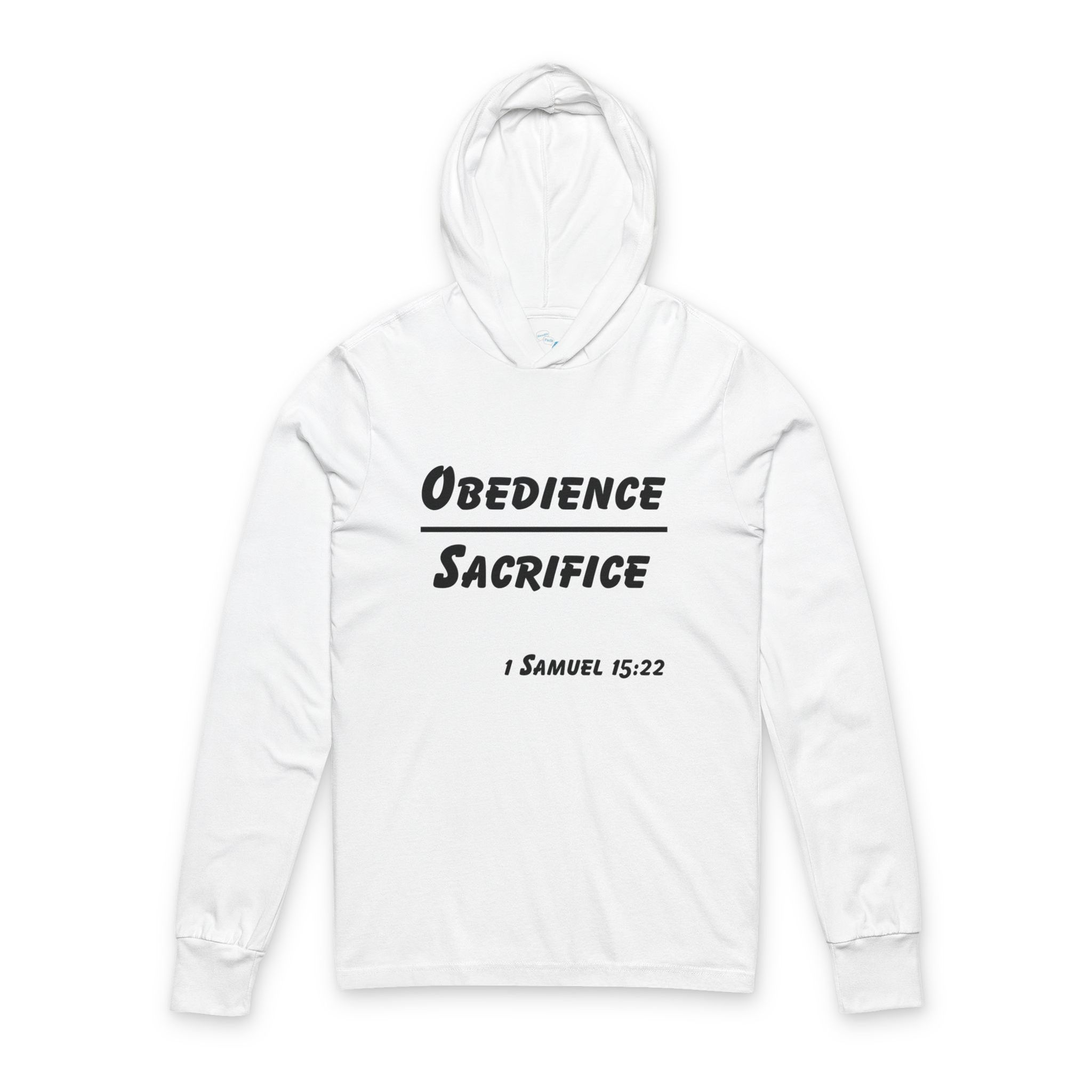 Obedience Over Sacrifice Long Sleeve Hooded Tee