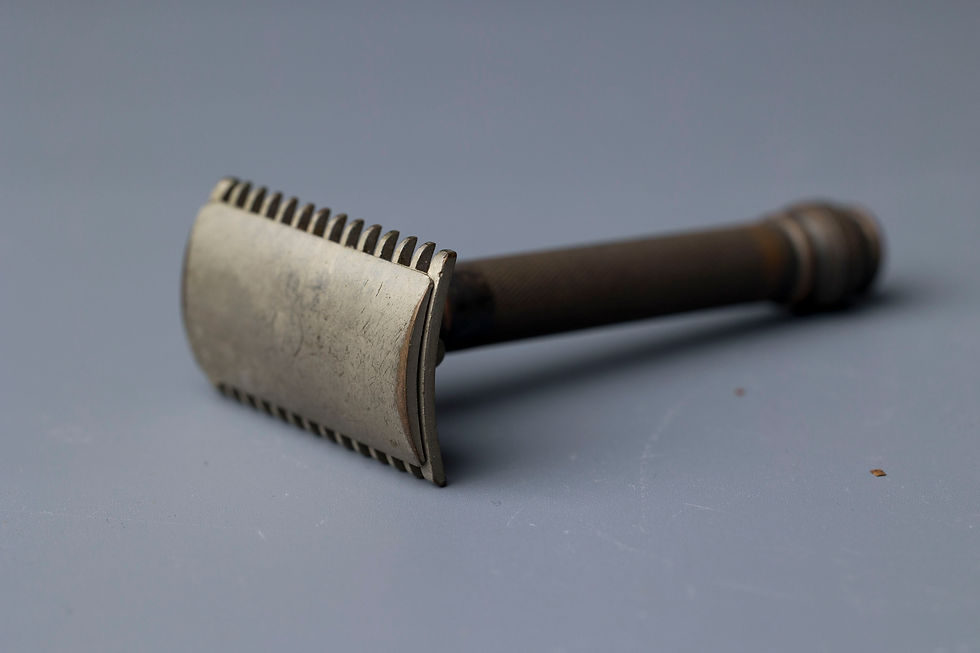 A fine pair of collectible men’s grooming razors from the golden age of shaving. The Gillette safety razor