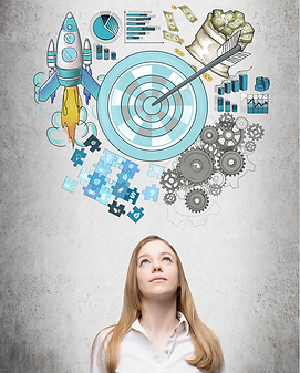 Femme avec pictogrammes