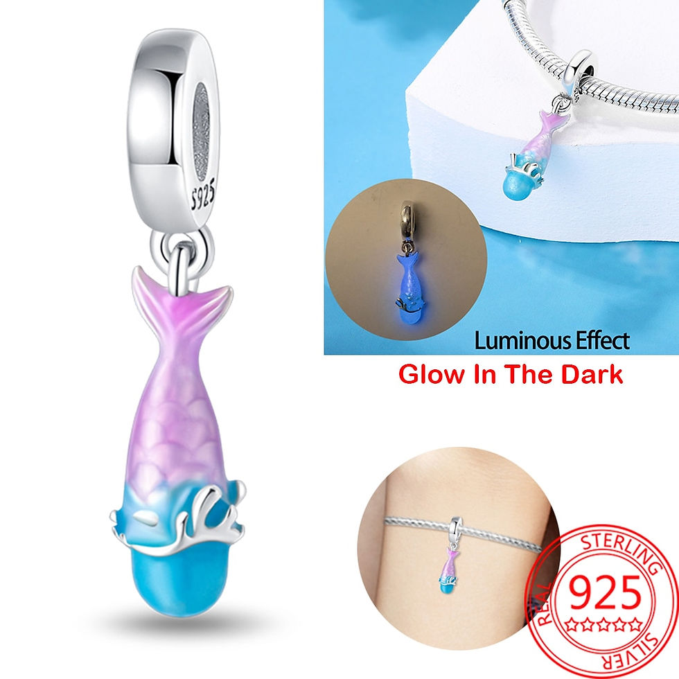 Thumbnail: New 925 Sterling Silver Purple Murano Bead Pansy Flower Dangle Charm Fit Origin