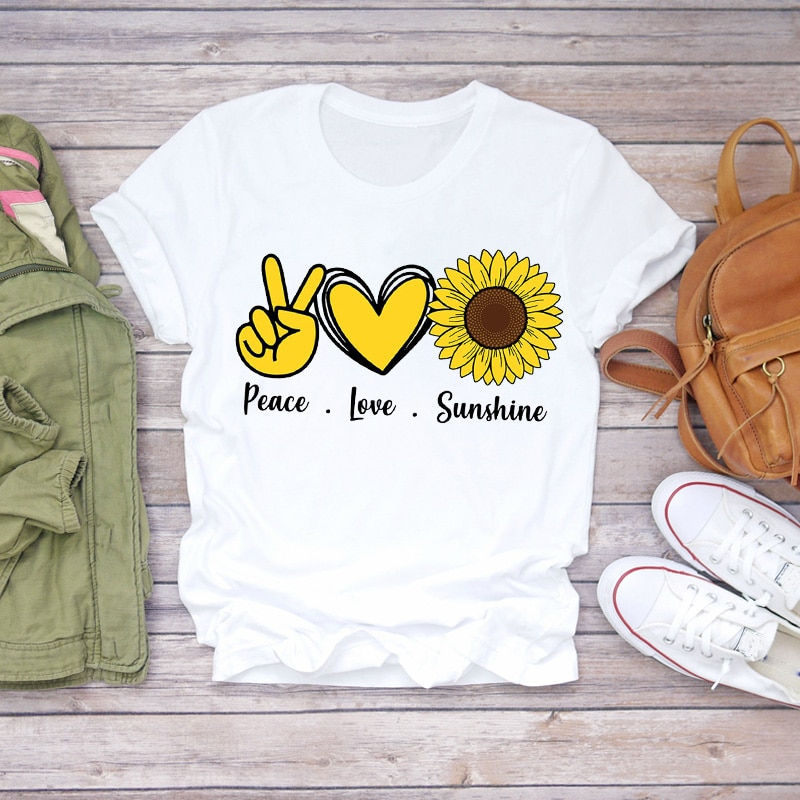 Thumbnail: Women T-shirts Love Happy Camper Fashion Short Sleeve Summer Autumn 90s Print L