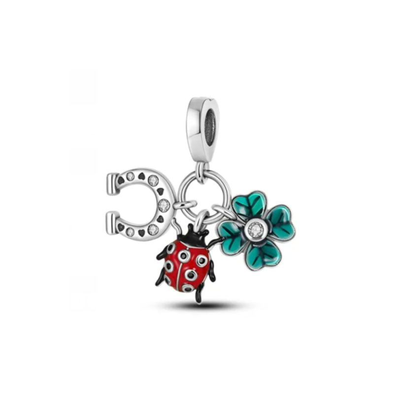 Thumbnail: New Silver 925 Red Series DIY Jewelry Lipstick High Heels Love Heart Dumbbell A