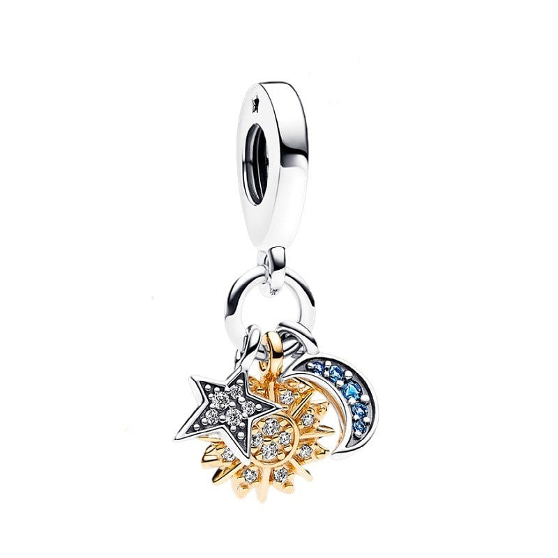Thumbnail: 2023 New 925 Sterling Silver firefly Red Ladybird Dangle Pendant Blue Feather C