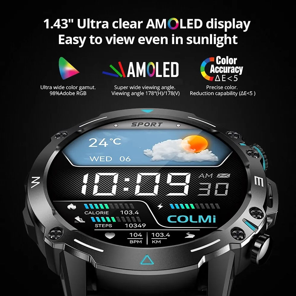 Thumbnail: COLMI M42 Smartwatch 1.43'' AMOLED Display 100 Sports Modes Voice Calling Smart