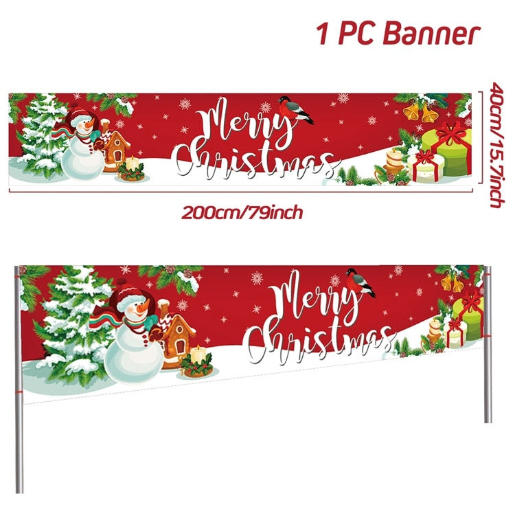 Thumbnail: Christmas Outdoor Banner Flag Merry Christmas Decoration 2023 Xmas Ornaments Gi