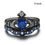 Thumbnail: Charm Couple Rings Romantic Blue Rhinestones Crown Women Rings Set Men Stainles