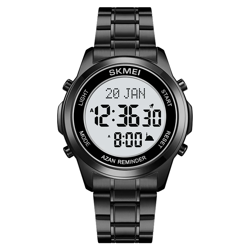 Thumbnail: Men Electronic Watches Stainless Steel Muslim Azan Men Digital Watch For Men Pr