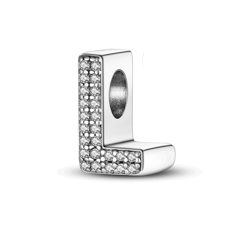 Thumbnail: 100% 925 Sterling Silver 26 Letters Alphabet Crown Charms Beads Fit Pandora 925