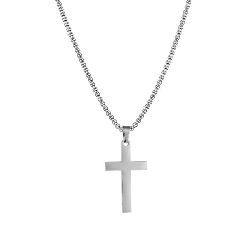 Thumbnail: 2023 Hot Classic Pendant Necklace Men Simple Stainless Steel Link Chain Necklac