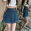 Thumbnail: Denim Skirt Pants for Women 2023 New Summer Jeans Shorts Casual High Waist Loos