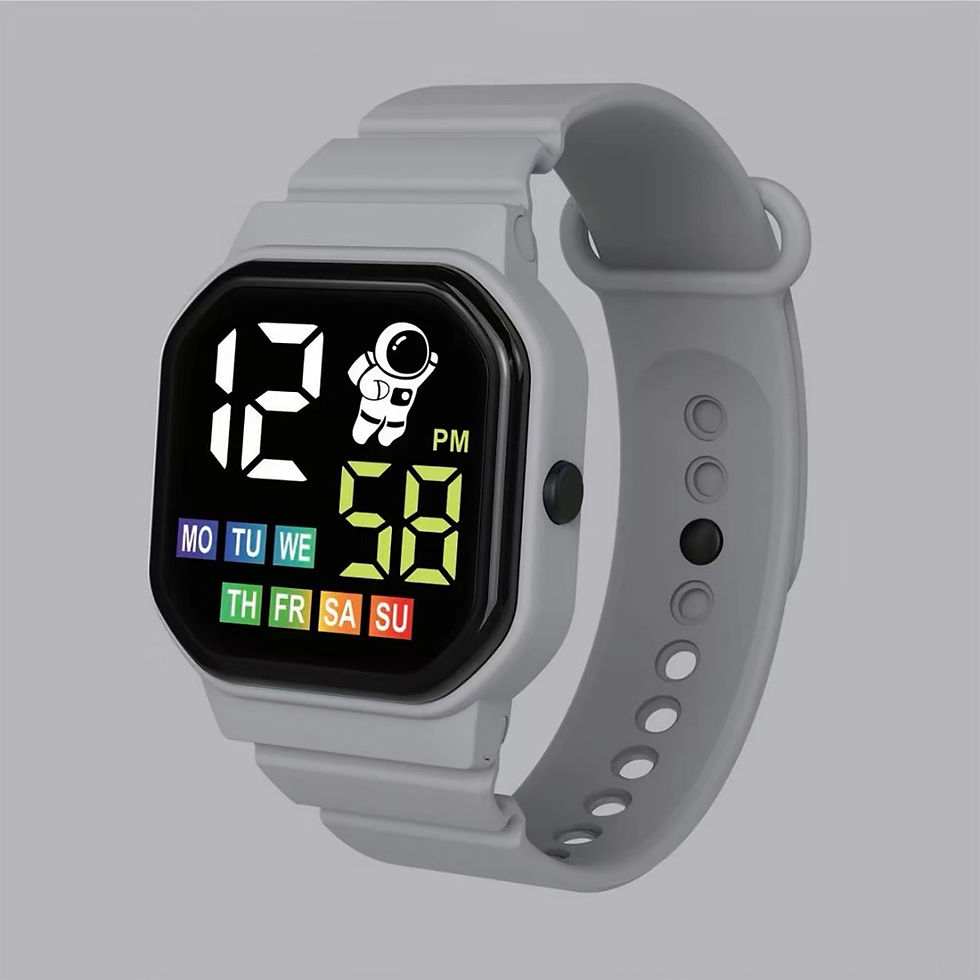 Thumbnail: LED Simple Children's Electronic Waterproof Watch Cute Astronaut Pattern Solid 