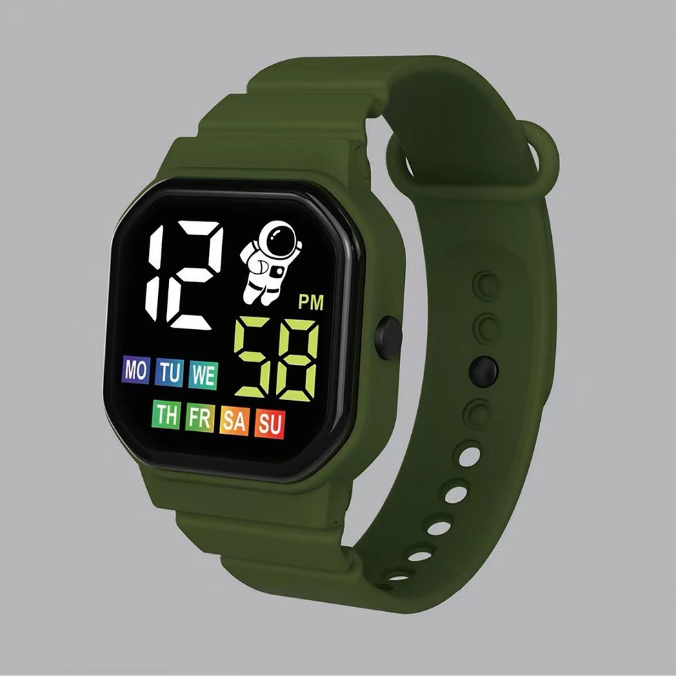 Thumbnail: LED Simple Children's Electronic Waterproof Watch Cute Astronaut Pattern Solid 
