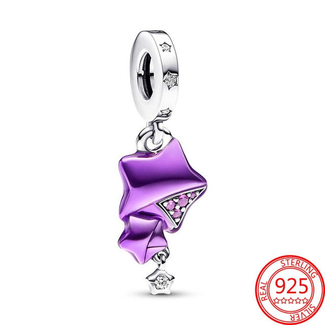 Thumbnail: 2023 New 925 Sterling Silver firefly Red Ladybird Dangle Pendant Blue Feather C