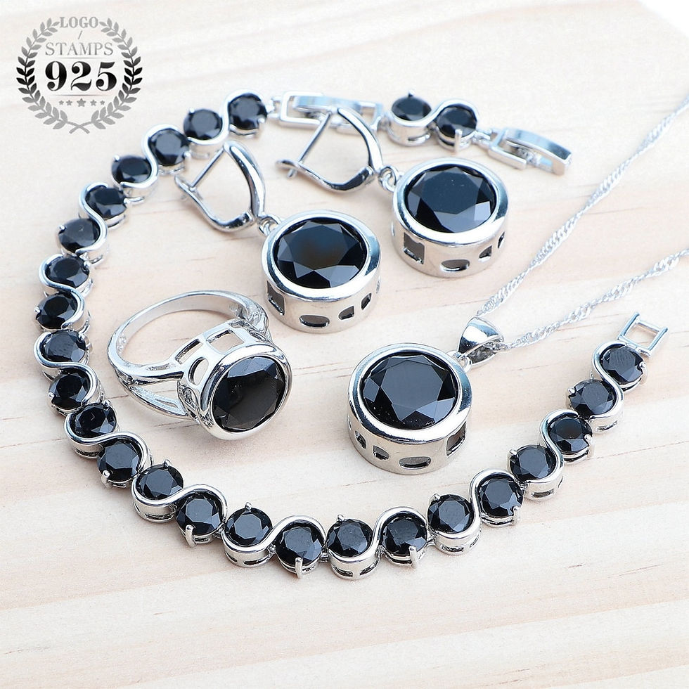 Thumbnail: 925 Sterling Silver Jewelry Sets Bridal Women Natural Magic Rainbow Zircon Earr