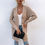 Thumbnail: Casual Long Sweater Full Sleeve Single Breasted Solid Knitted Cardigan Women