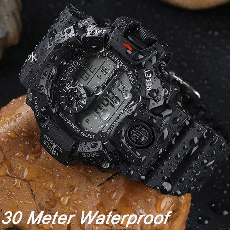 Thumbnail: YIKAZE Men's LED Digital Watch Men Sport Watches Fitness Electronic Watch Multi