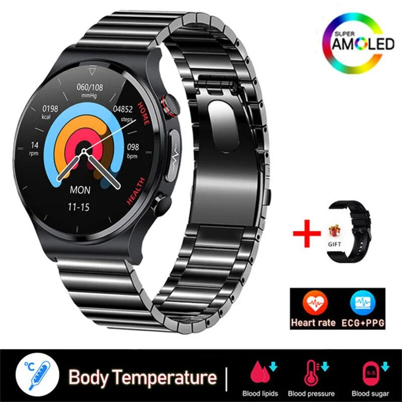 Thumbnail: 2023 New Laser Treatment Three High Smart Watch Men ECG PPG Heart Rate Blood Su