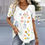 Thumbnail: New Women's T-Shirt Summer V-Neck Tee Loose Casual Top Stripes Funny Printed Fe