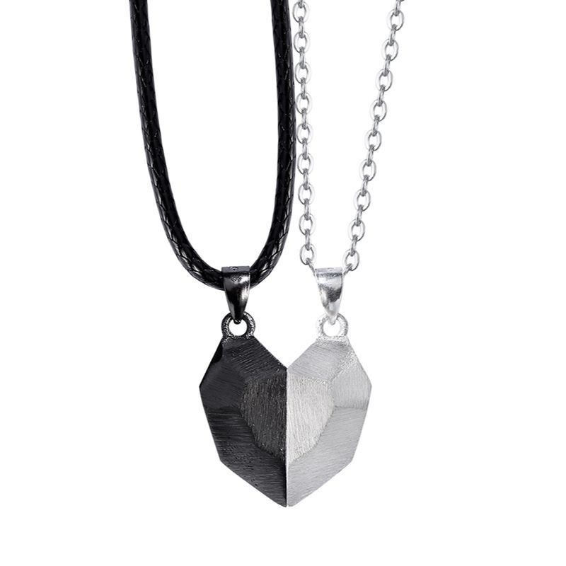 Thumbnail: Korean Fashion Magnetic Couple Necklace For Lovers Gothic Punk Heart Pendant Ne