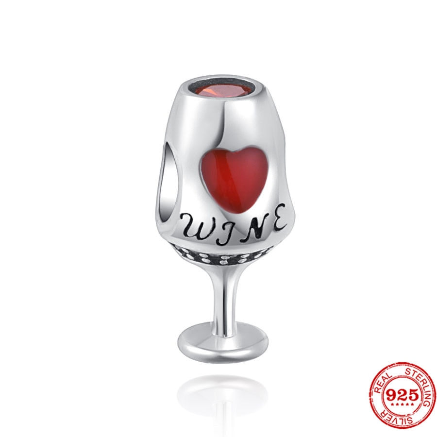 Thumbnail: New Silver 925 Red Series DIY Jewelry Lipstick High Heels Love Heart Dumbbell A
