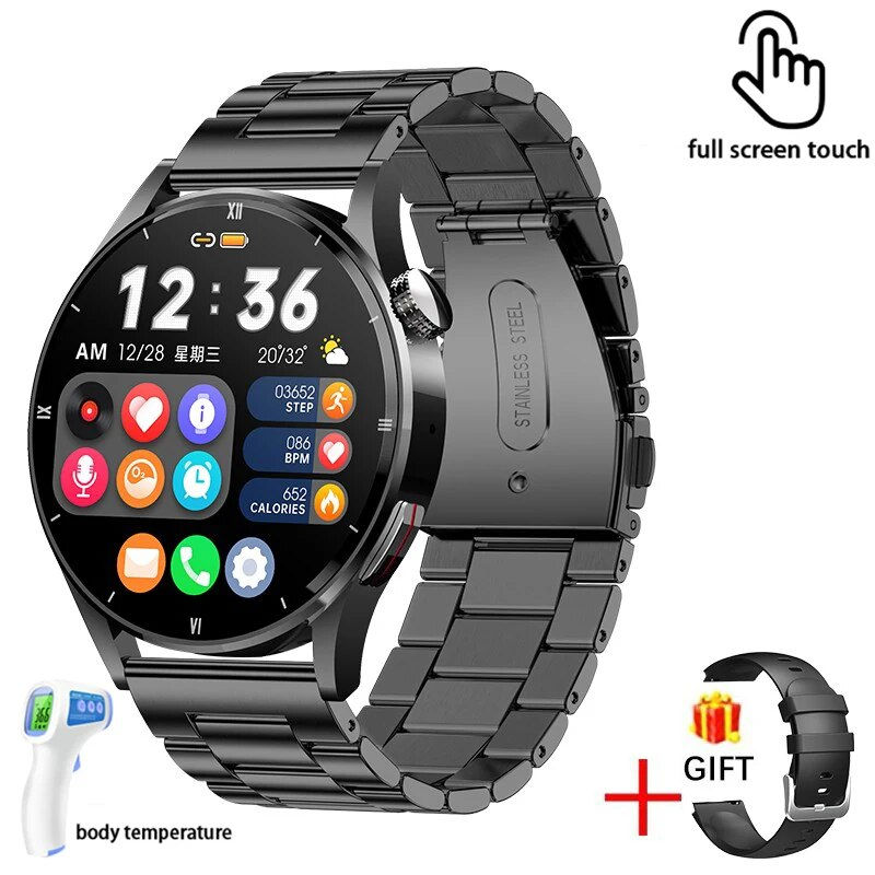 Lige Watch For Men Smart Watch AMOLED HD Screen Body Temperature Detection Ai S