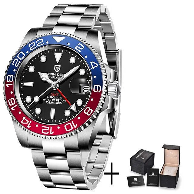 Thumbnail: PAGANI DESIGN PD-1662 Luxury GMT Men Mechanical Wristwatch Sapphire Glass Stain