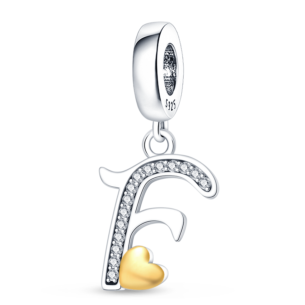 Thumbnail: 100% 925 Sterling Silver 26 Letters Alphabet Crown Charms Beads Fit Pandora 925
