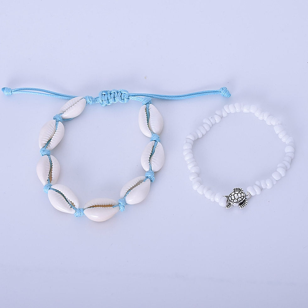 Thumbnail: Fashion Women Summer Ocean Beach Anklet Bohemian Retro Turtle Beaded Handmade A