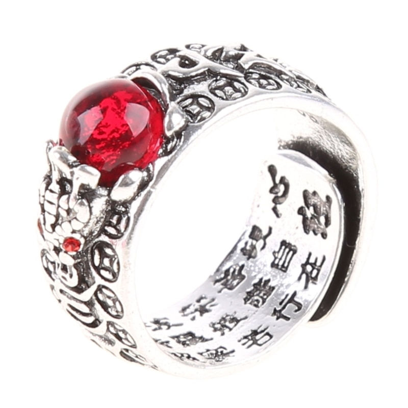 Thumbnail: Feng Shui Pixiu Mani Mantra Protection Wealth Ring Charms Ring Amulet Wealth Lu