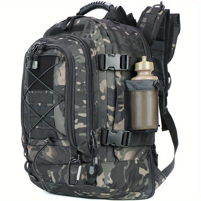 Thumbnail: 40L-64L Large Capacity Outdoor Backpack, 1pc Men's Travel Hiking Camping Fishin