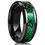 Thumbnail: Fashion Black Tungsten Wedding Celtic Dragon Rings For Men Inlaid Green Zircon 