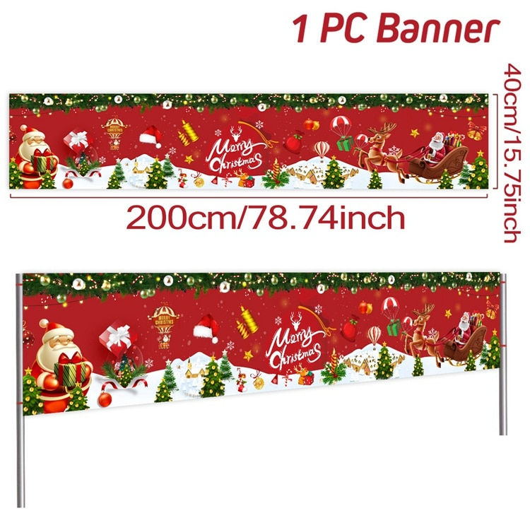 Thumbnail: Christmas Outdoor Banner Flag Merry Christmas Decoration 2023 Xmas Ornaments Gi