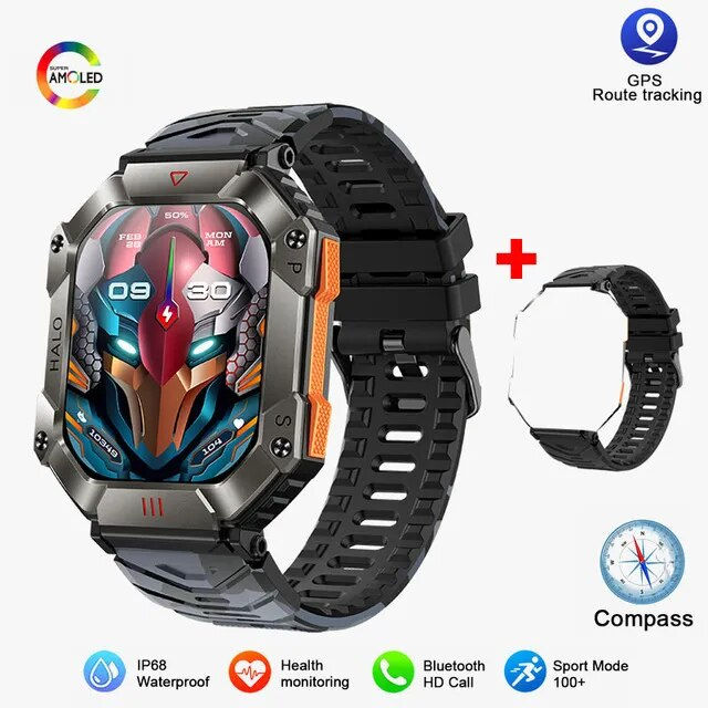 Thumbnail: 2023 New Durable Military Smart Watch For Xiaomi Android Ftiness Watch IP68 Wat