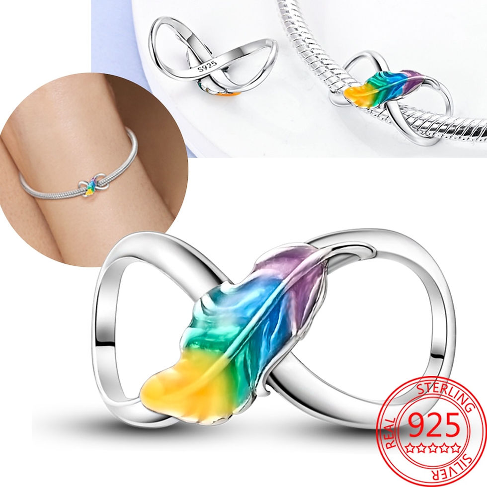 Thumbnail: New 925 Sterling Silver Purple Murano Bead Pansy Flower Dangle Charm Fit Origin
