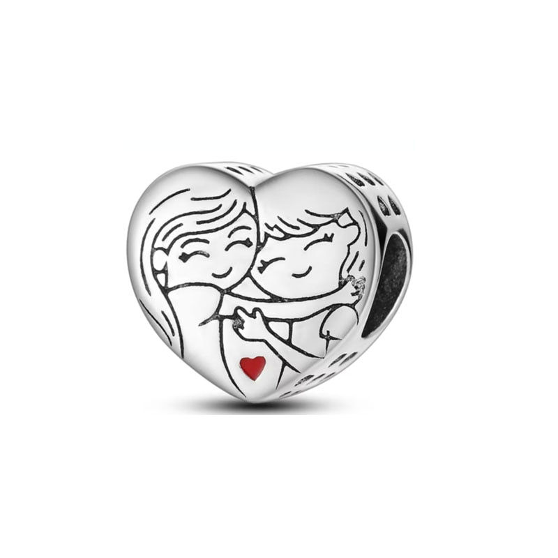 Thumbnail: New Silver 925 Red Series DIY Jewelry Lipstick High Heels Love Heart Dumbbell A