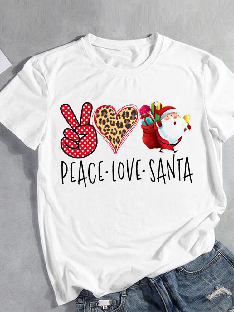 Thumbnail: Tee Print Graphic Clothes Clothing Women Fashion Santa Claus Christmas New Year
