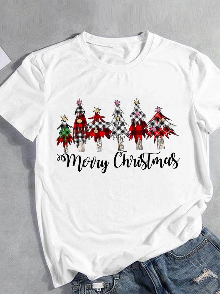 Thumbnail: Tee Print Graphic Clothes Clothing Women Fashion Santa Claus Christmas New Year