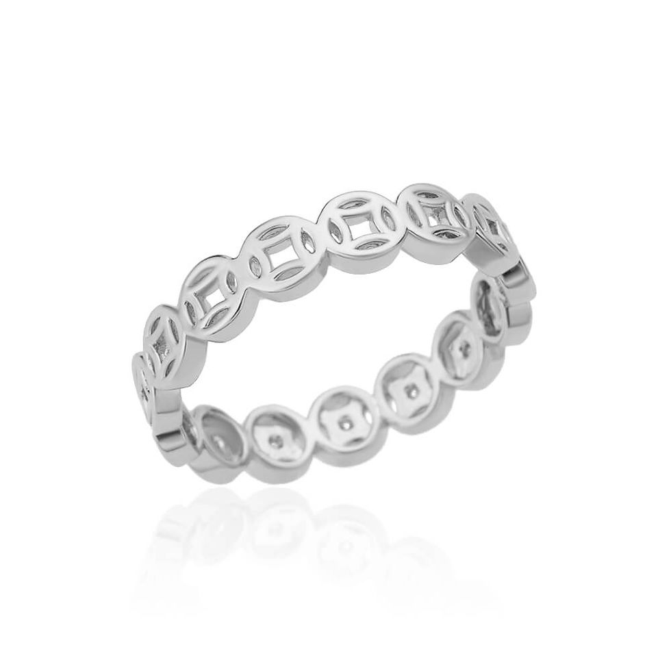 Thumbnail: Belt Chain Rings for Women Men Gold Plated Stainless Steel Ring 2023 Trend Luxu