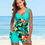 Thumbnail: Plus Size Two Pieces Swimsuits Swimwear Women Flower Print Summer Large Bathing