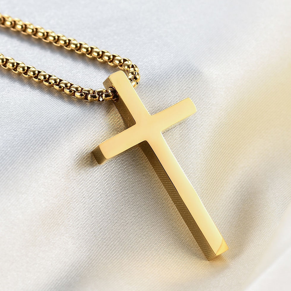 Thumbnail: VQYSKO Simple Cross Stainless Steel Men's Necklace Pendant Titanium Steel Neckl