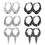 Thumbnail: 5 Pairs Black Unisex Earrings Set Stainless Steel Piercing Hoop Earrings for Me