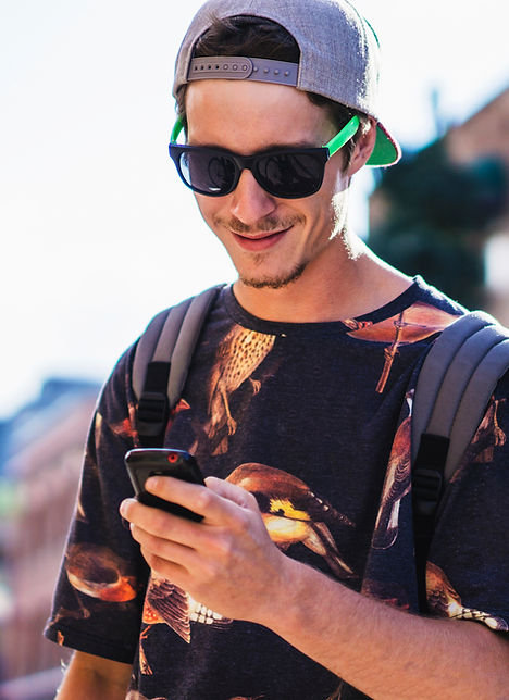 man texting