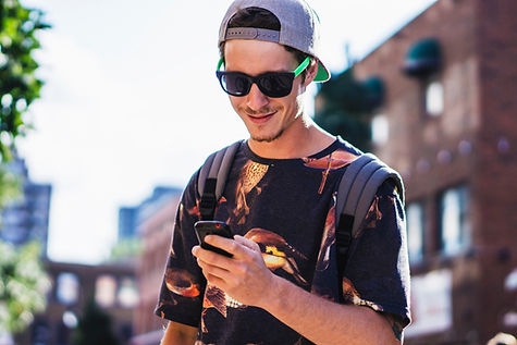 man texting