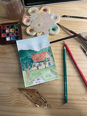 Une petite maison un bel après-midi d'été