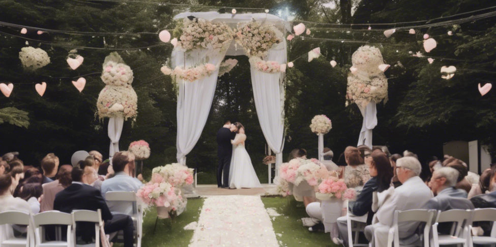 An outdoor wedding ceremony