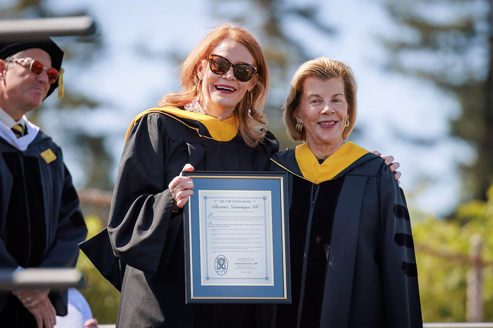 Principal Doug Evans Ed.D., President Kim Walsh, Cherrie Nanninga '66