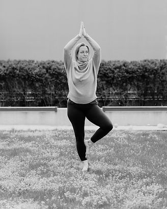 Woman in a yoga position